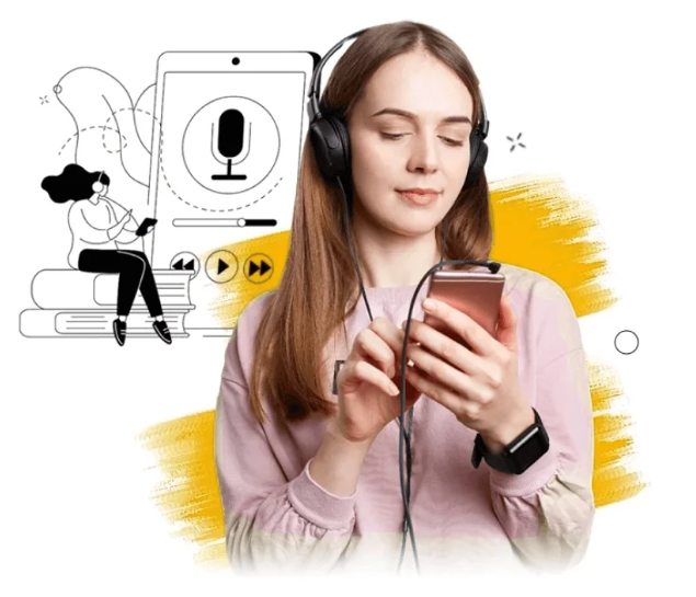Listener enjoying an audiobook